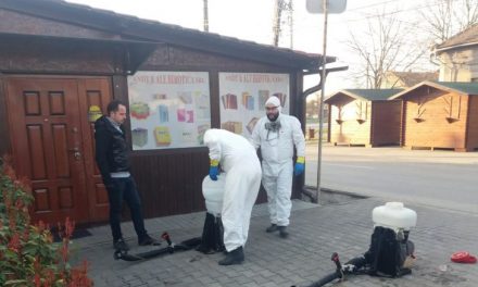 FOTO: Primăria Dumbrăvița continuă dezinfectarea străzilor