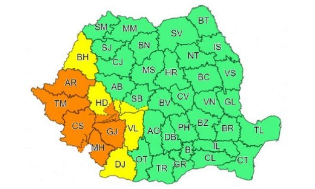 ANM anunță COD PORTOCALIU în Regiunea Banat