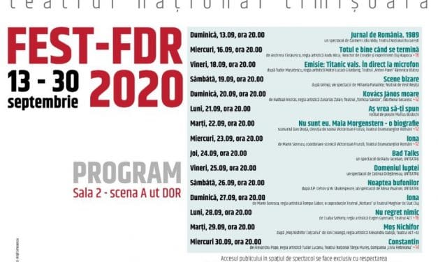 FEST-FDR 2020 în aer liber – Avem programul complet