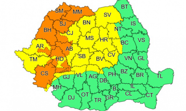 Administrația Națională de Meteorologie anunță cod galben pentru județul TIMIȘ