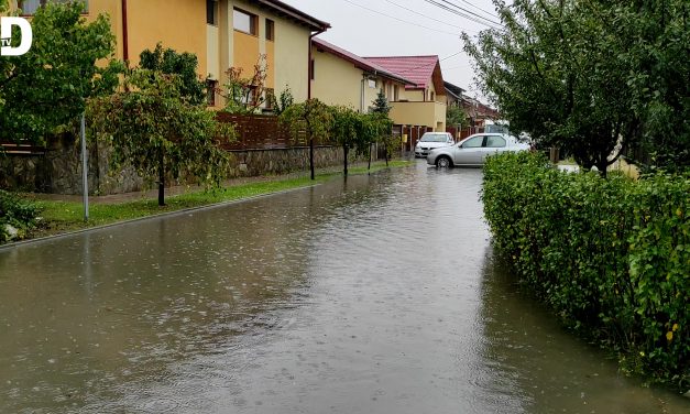VIDEO: Mai multe străzi din comuna Dumbrăvița au fost inundate