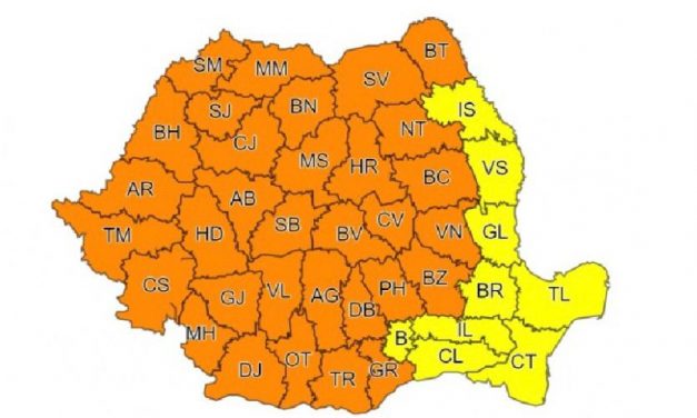 Administrația Națională de Meteorologie anunță cod portocaliu pentru Banat