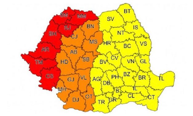 Administrația Națională de Meteorologie anunță COD ROȘU pentru Timiș