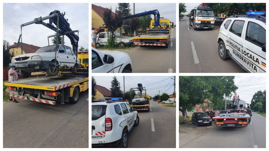 FOTO: Continuă ridicarea „epavelor” de pe domeniul public din Dumbrăvița
