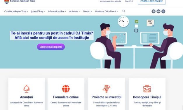 CJ Timiș are pagină web nouă, dezvoltată cu resurse proprii