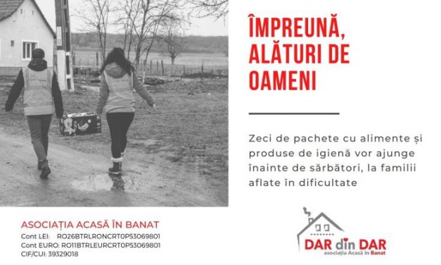 PAȘTE – Asociația Acasă în Banat pregătește pachete cu alimente pentru familiile din Timiș și Caraș Severin