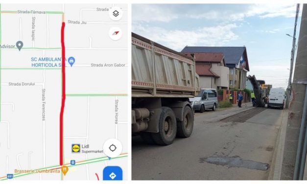 Primăria Dumbrăvița continuă lucrările de reparații stradale