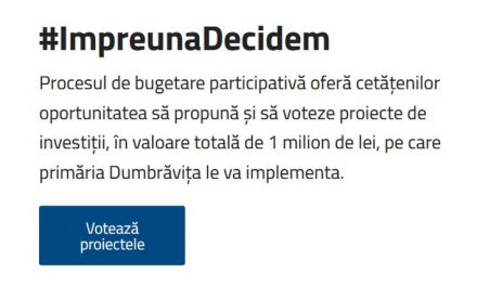 Bugetarea Participativă Dumbrăvița – Astăzi este ultima zi în care mai puteți vota proiectele depuse