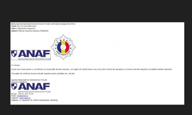 Atenție! Emailuri false în numele ANAF!