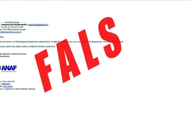 ATENȚIE! Mesaje false în numele ANAF – Cum recunoașteți un e-mail periculos