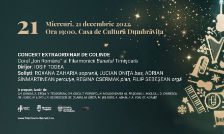 Filarmonica Banatul Timișoara: Concert extraordinar de colinde, la Casa de Cultură Dumbrăvița