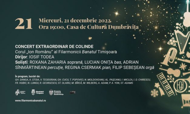 Filarmonica Banatul Timișoara: Concert extraordinar de colinde, la Casa de Cultură Dumbrăvița