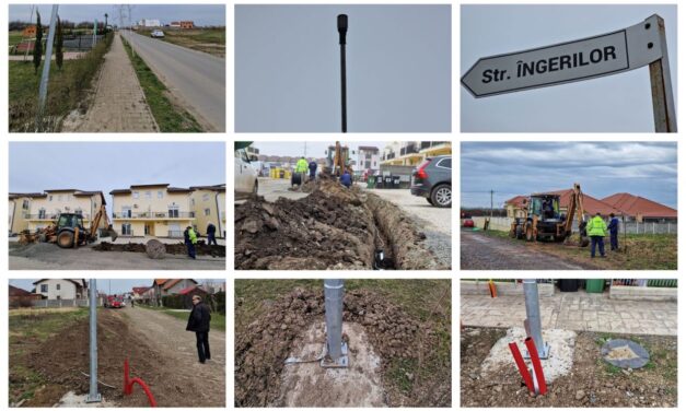 Se lucrează la extinderea sistemului de iluminat public din Dumbrăvița – FOTO