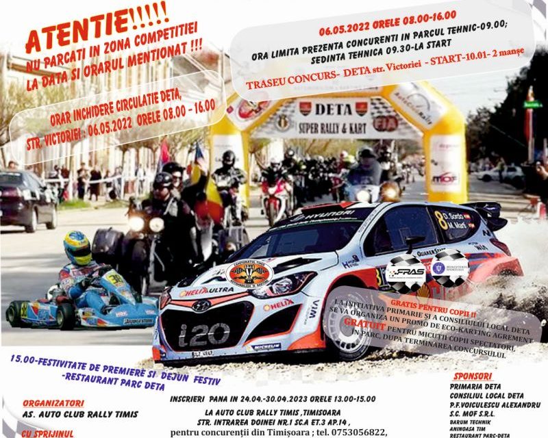 Automobiliștii din Dumbrăvița se pregătesc de Deta Super Rally & Kart 2023