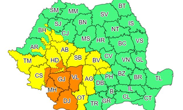 Cod galben de instabilitate atmosferică temporar accentuată