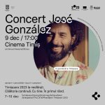 Concert live José González în premieră absolută la Timișoara, pe scena Cinema Timiș