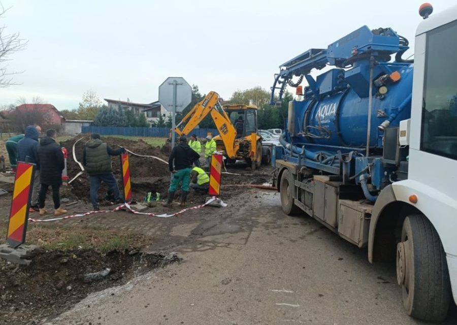 Avarie la magistrala de apă – Echipele de intervenție ale Aqua Dumbrăvița au terminat lucrarea de remediere