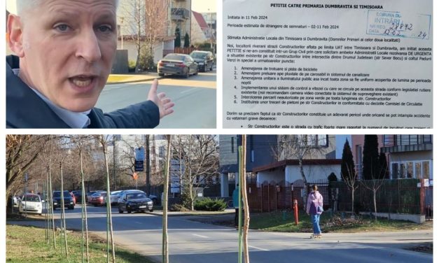 VIDEO – Petiție semnată de sute de dumbrăvițeni și timișoreni pentru trotuare și piste pe Inelul 4 – Ce spun reprezentanții primăriilor