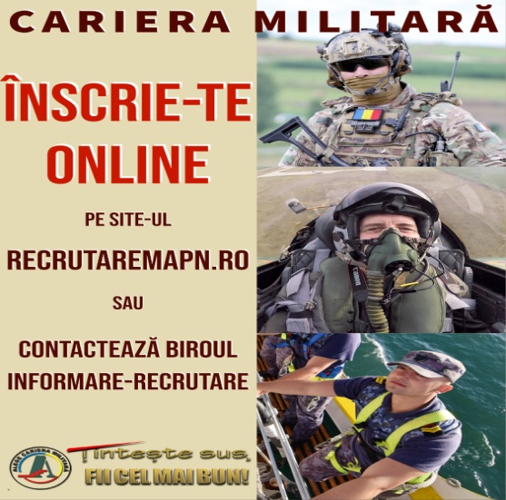 ÎNSCRIERI  PENTRU  ÎNVĂȚĂMÂNTUL   UNIVERSITAR  MILITAR  ANUL DE ÎNVĂȚĂMÂNT 2024 – 2025