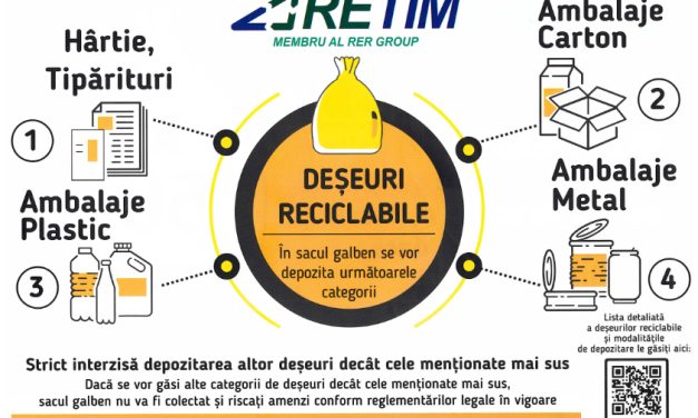 Mâine începe distribuirea sacilor galbeni de către agenții RETIM