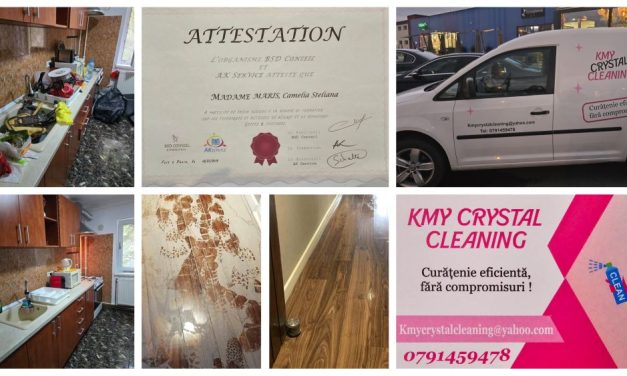 KMY Crystal Cleaning – servicii profesionale de curățenie cu atestat obținut în Paris, disponibil acum și în Dumbrăvița