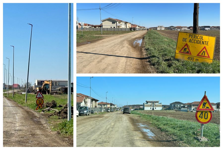 Se circulă în regim de șantier pe un bulevard important din Dumbrăvița – Au început lucrările de asfaltare!