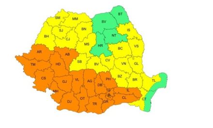 Dumbrăvița, din nou sub cod portocaliu