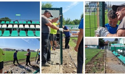 Continuă lucrările la stadionul „Ștefan Dobay”