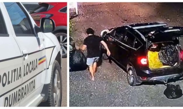 Poliția Locală, pe urmele celor care au lăsat deșeuri în fața CAV-ului din Dumbrăvița – VIDEO