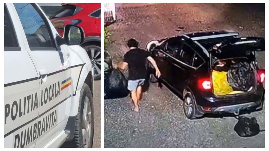 Poliția Locală, pe urmele celor care au lăsat deșeuri în fața CAV-ului din Dumbrăvița – VIDEO