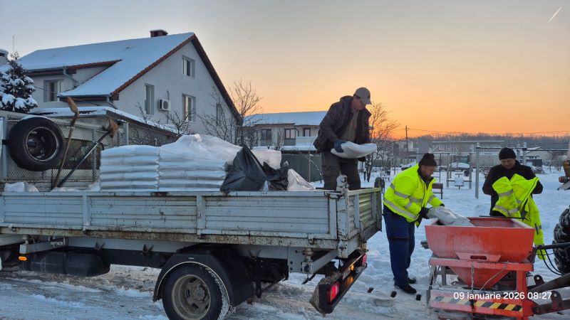 Eforturi susținute pentru siguranța traficului: Dumbrăvița Investiții SRL continuă deszăpezirea