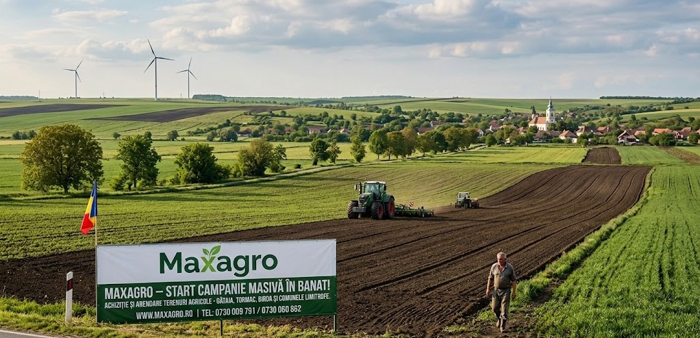 Maxagro dă startul unei campanii masive de achiziție și arendare în Banat: „Investim în pământul și comunitatea din care facem parte”