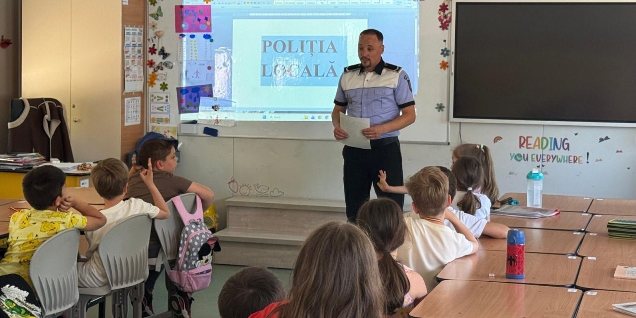 Siguranța elevilor din Dumbrăvița în centrul atenției: Poliția Locală a desfășurat o amplă campanie de educație rutieră