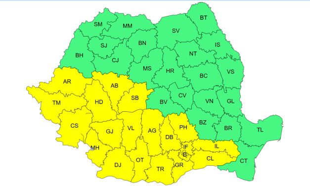 Cod Galben de vijelii și ploi torențiale în Timiș