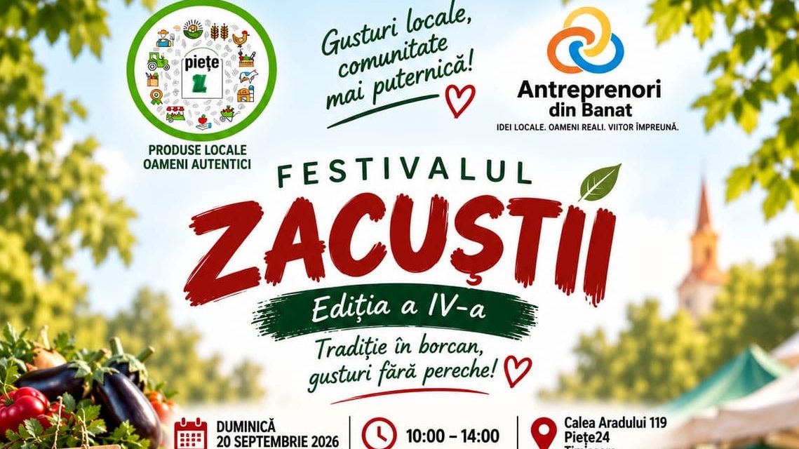 Festivalul zacustii la Timișoara/ Producătorii locali își dau întâlnire duminică pe Calea Aradului